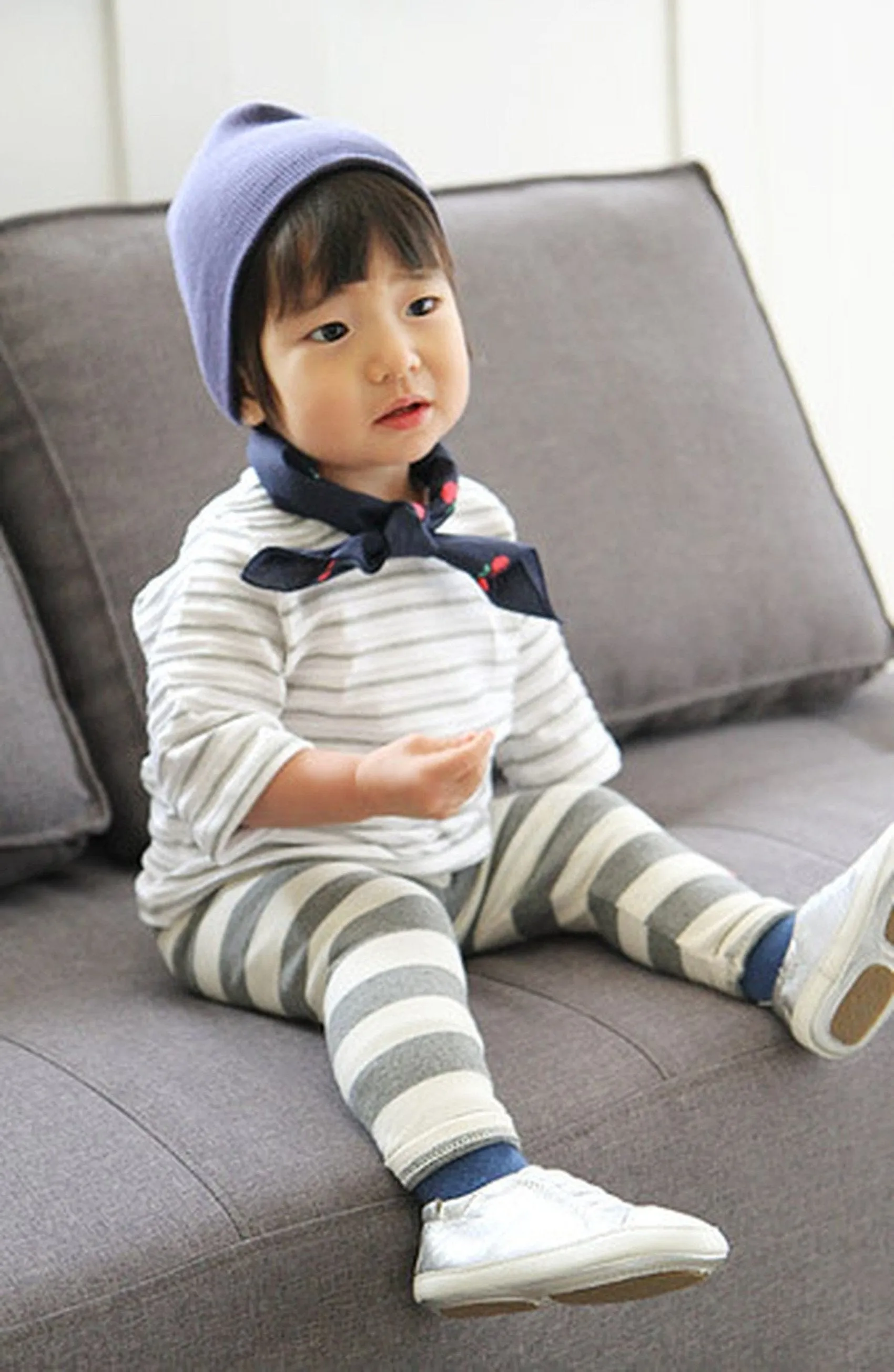 100% Cotton 3 pack Infant & Toddler Cute Beanie Hats- Green/ Orange/ Sky Blue