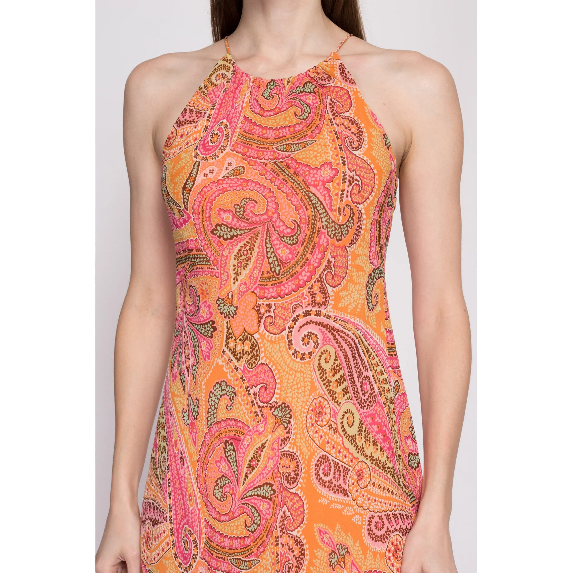 90s Ann Taylor Silk Paisley Slip Dress - XS to Small