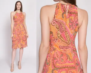 90s Ann Taylor Silk Paisley Slip Dress - XS to Small