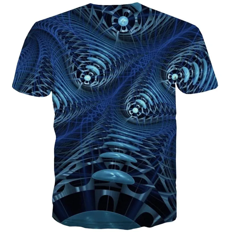 Abstract T shirts Men Psychedelic Tshirts Novelty Dizziness T shirts Funny Metal Shirt Print