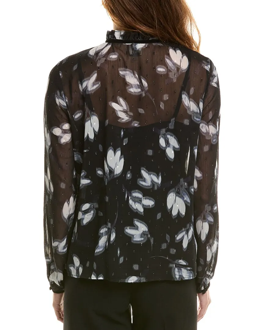 Anne Klein Ruffle Neck Blouse