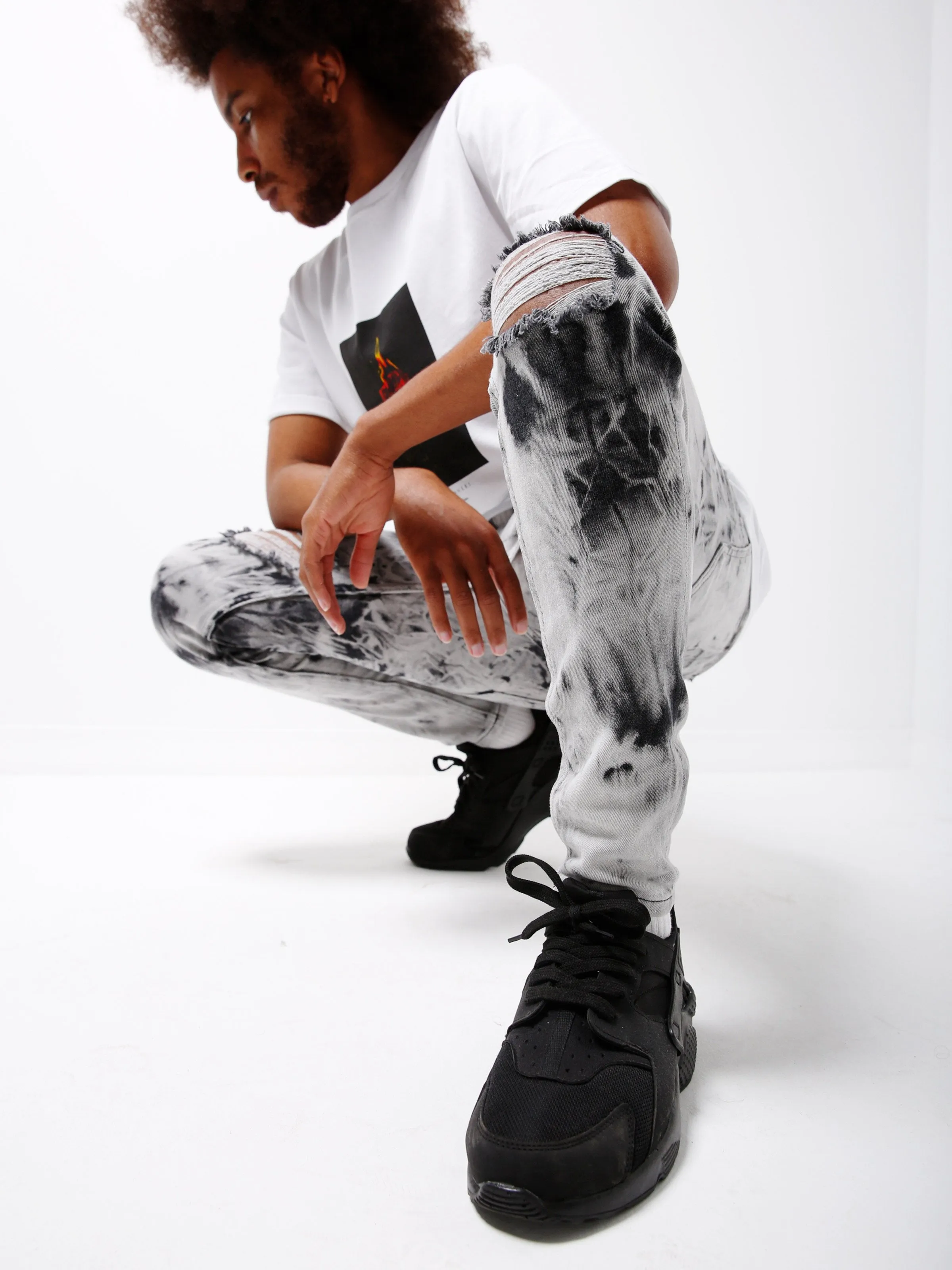 Bleached Jeans - Black