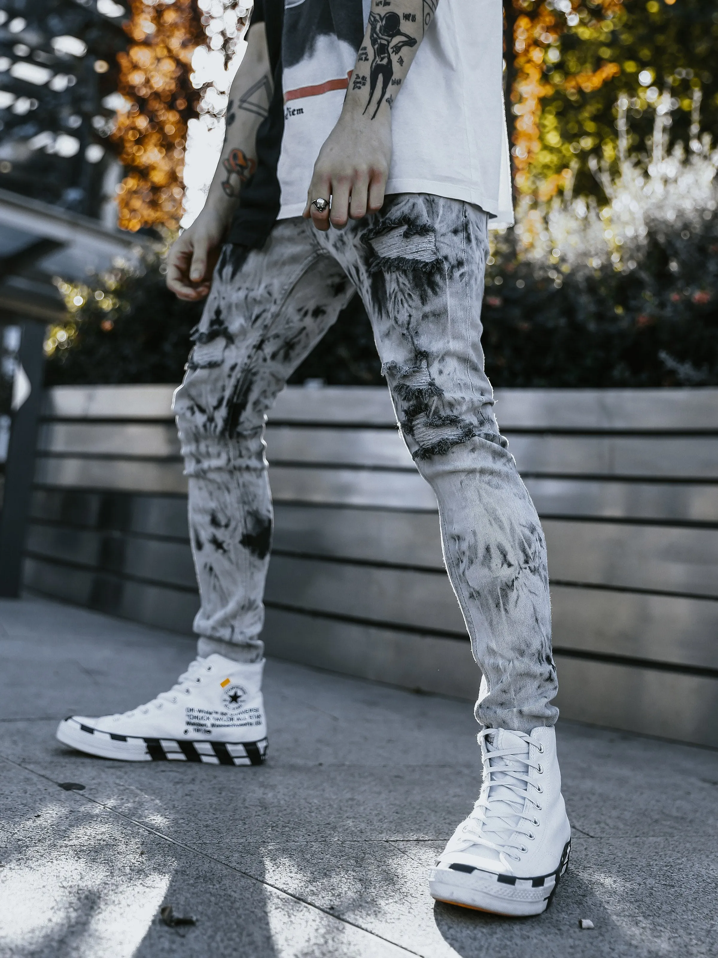 Bleached Jeans - Black
