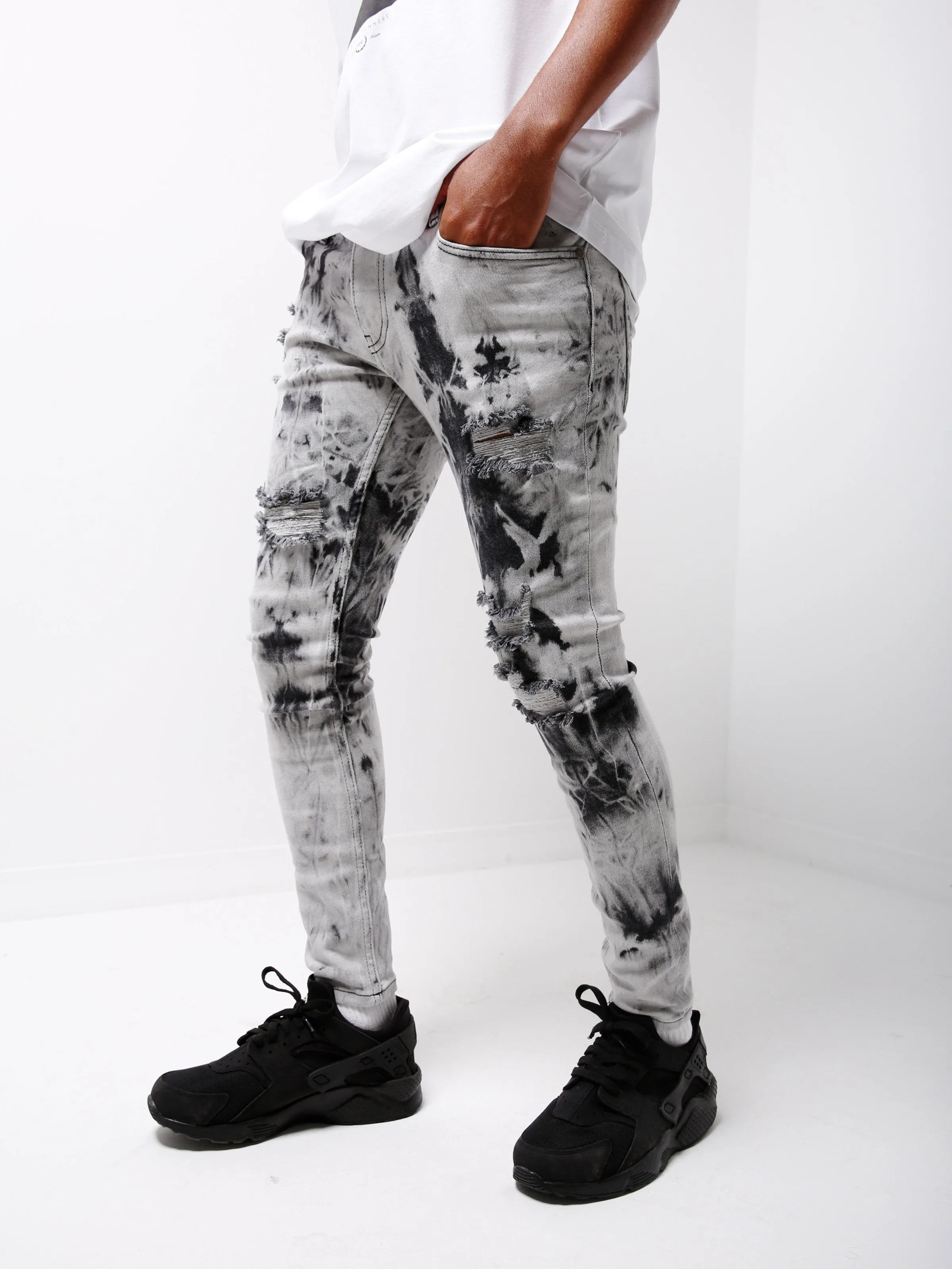 Bleached Jeans - Black