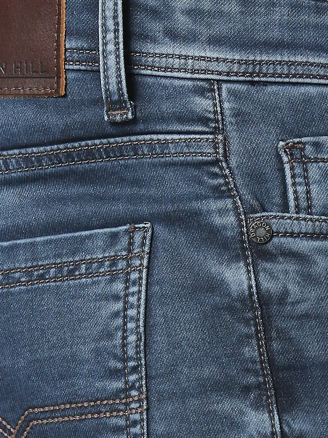 Blue Denim Slim Straight Stretch Denim