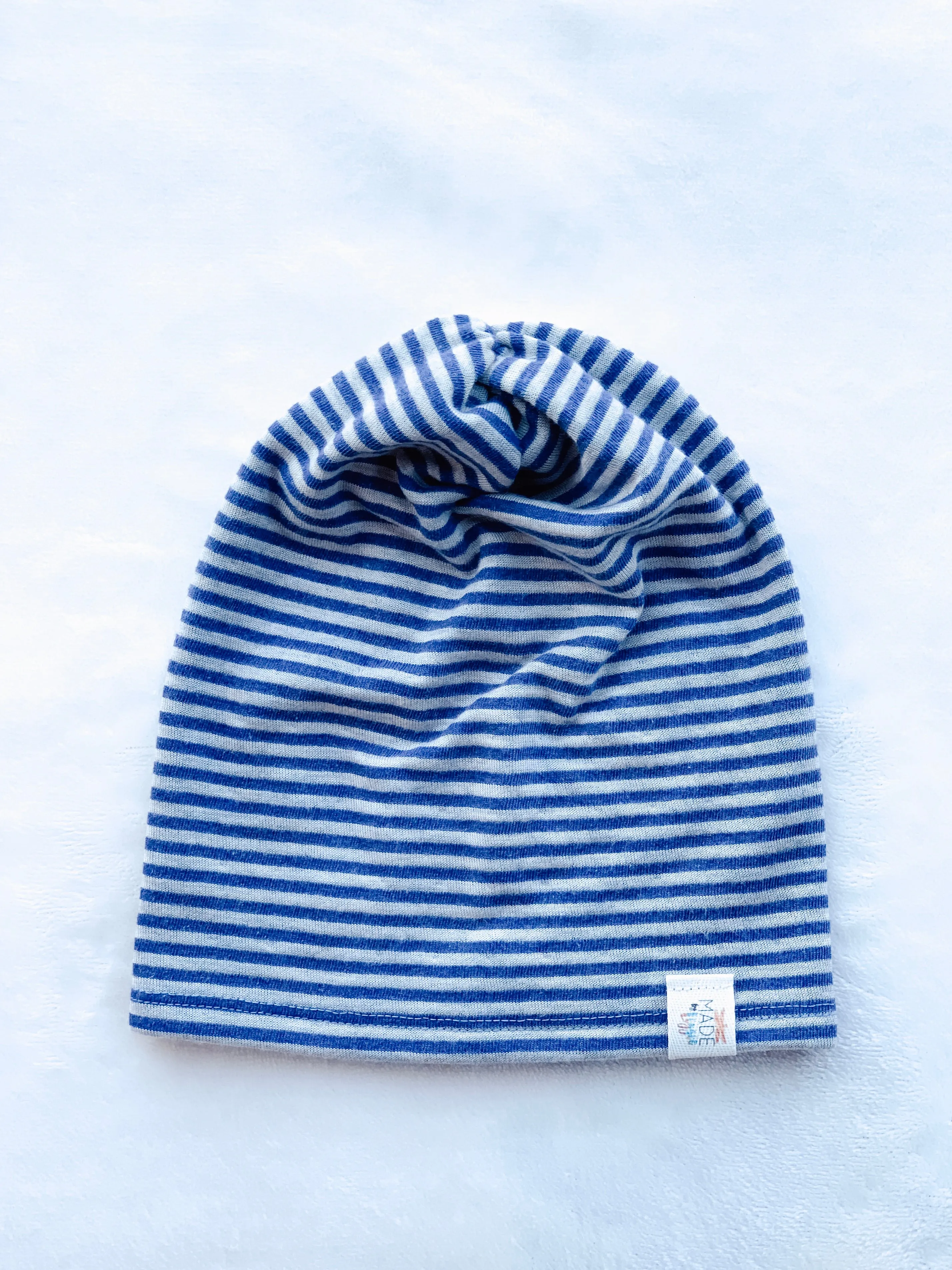 Blue Stripes Slouch Beanie