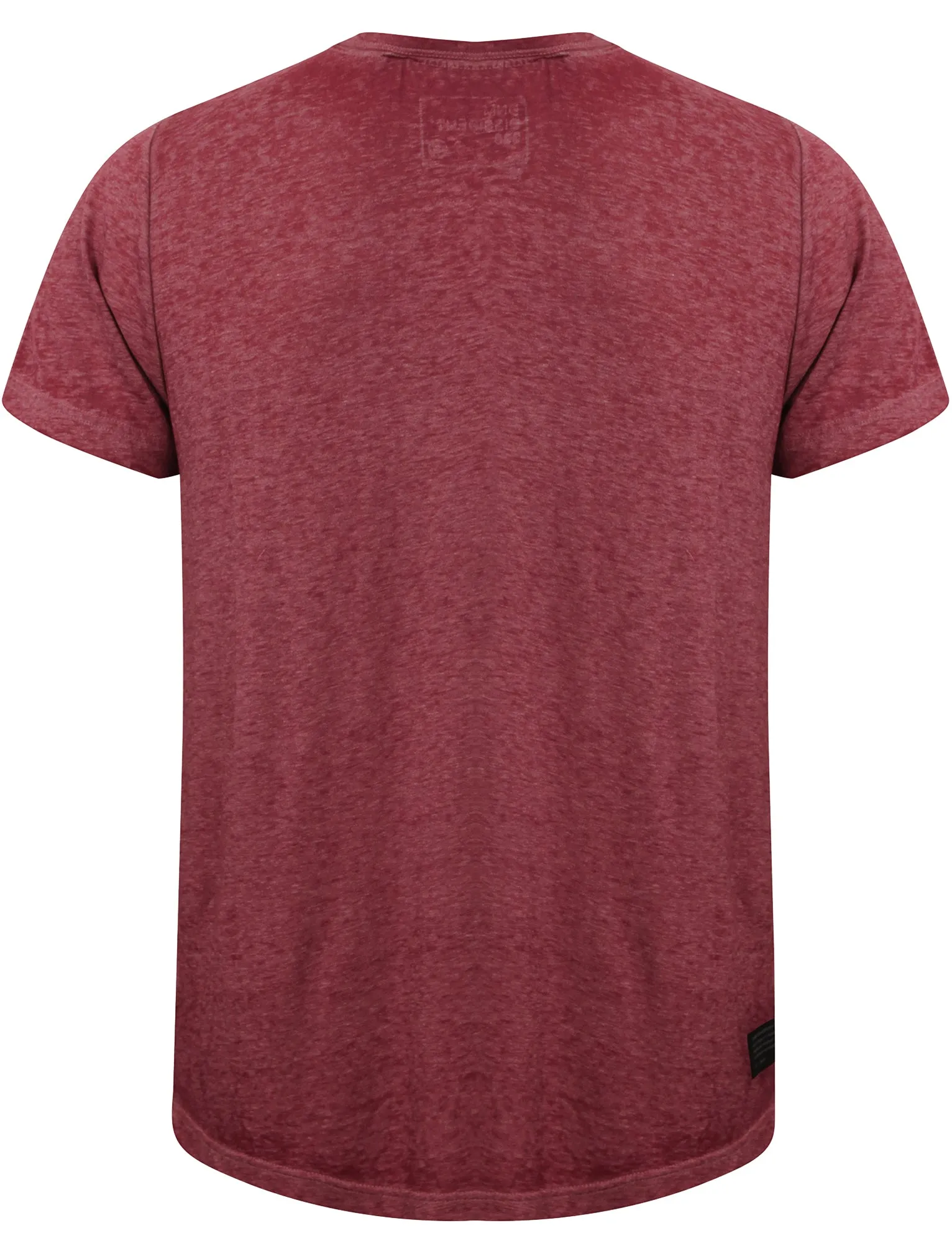 Burneast Burnout Henley V Neck T-Shirt in Bordeaux - Dissident