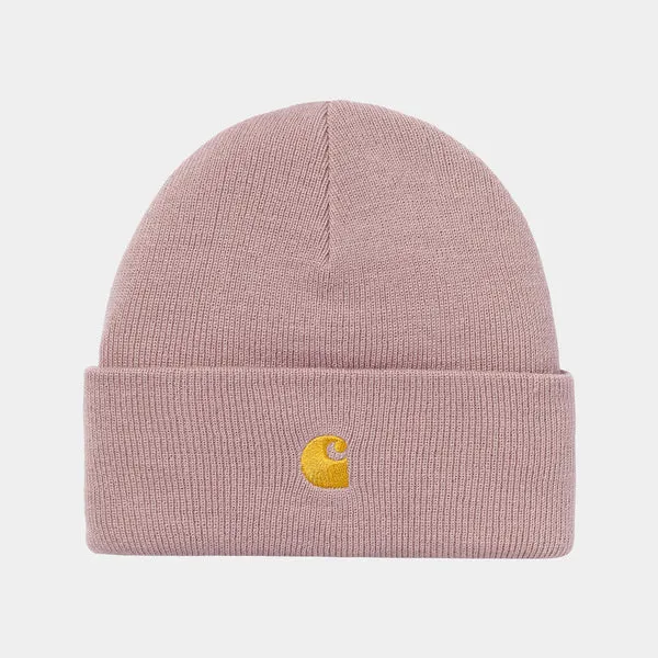 Carhartt WIP Chase Beanie - Glassy Pink / Gold