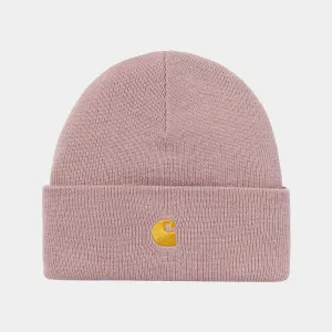 Carhartt WIP Chase Beanie - Glassy Pink / Gold