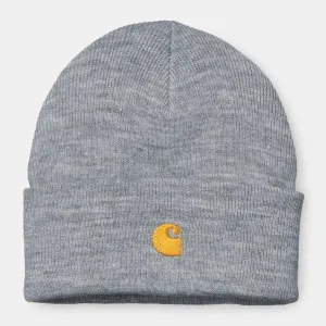Carhartt WIP Chase Beanie - Grey Heather / Gold