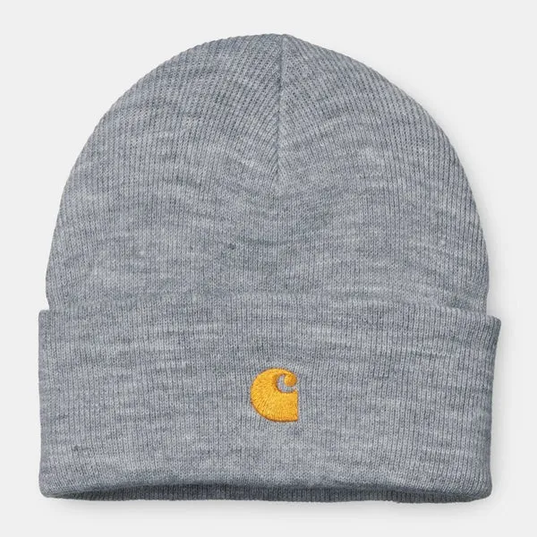 Carhartt WIP Chase Beanie - Grey Heather / Gold