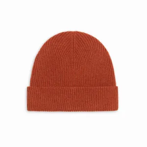 Cashmere Wool Beanie - Rust