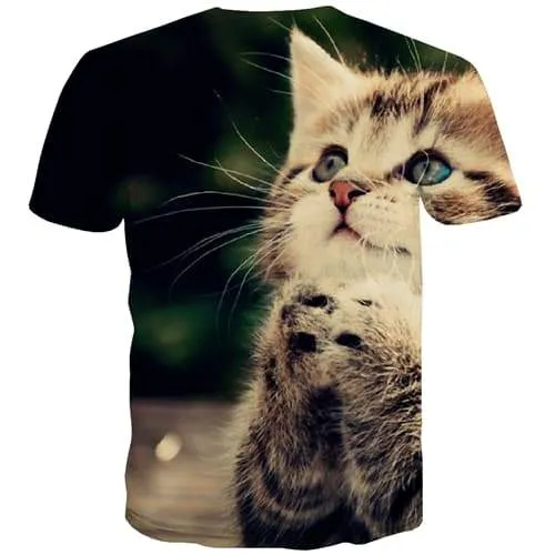 Cat T shirts Men Animal Tshirts Cool Lovely Tshirts Novelty Funny T-shirts 3d Street Tshirt Printed Short Sleeve Fashion Unisex