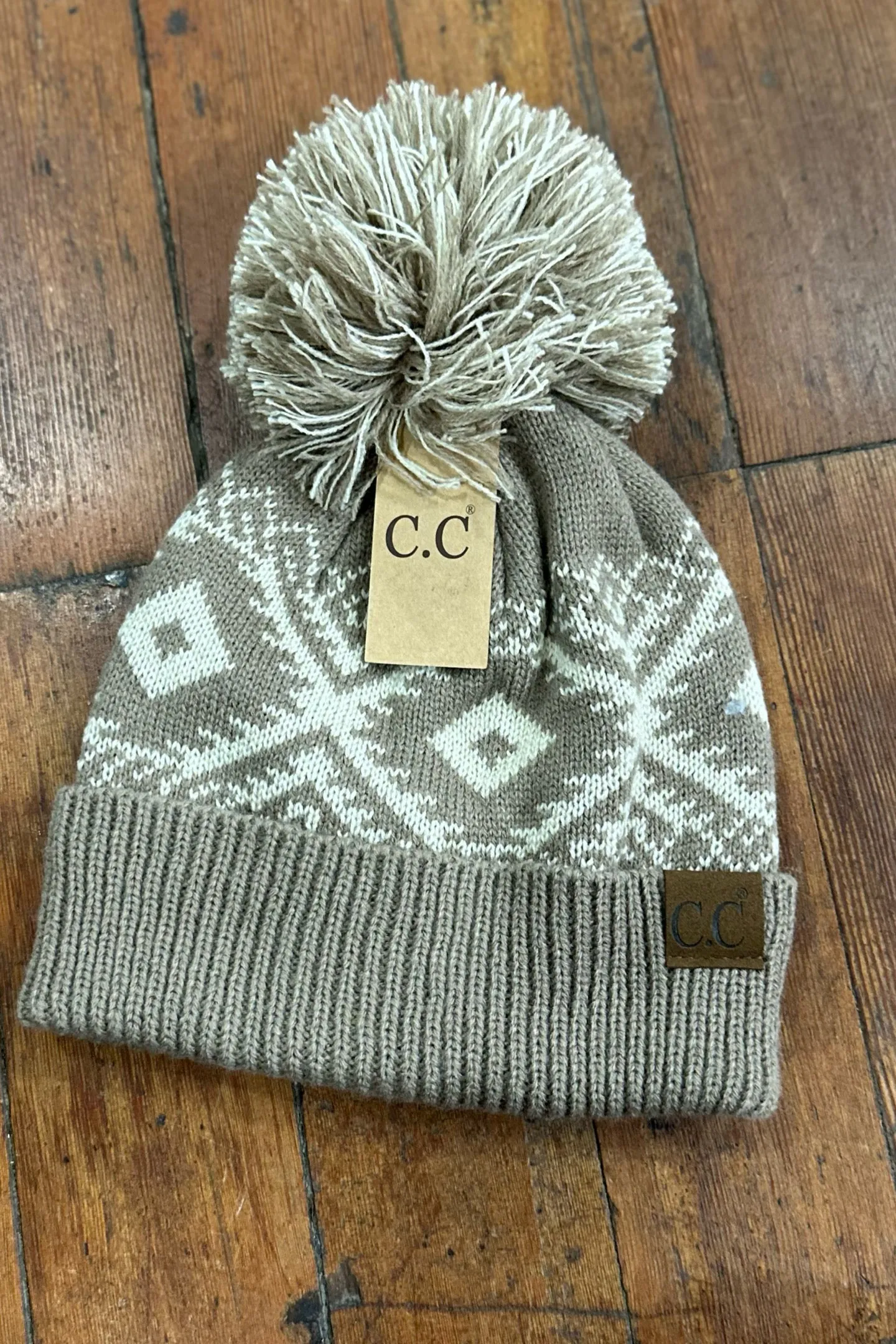 CC Aztec Multi-Colored Pom Beanie Hat