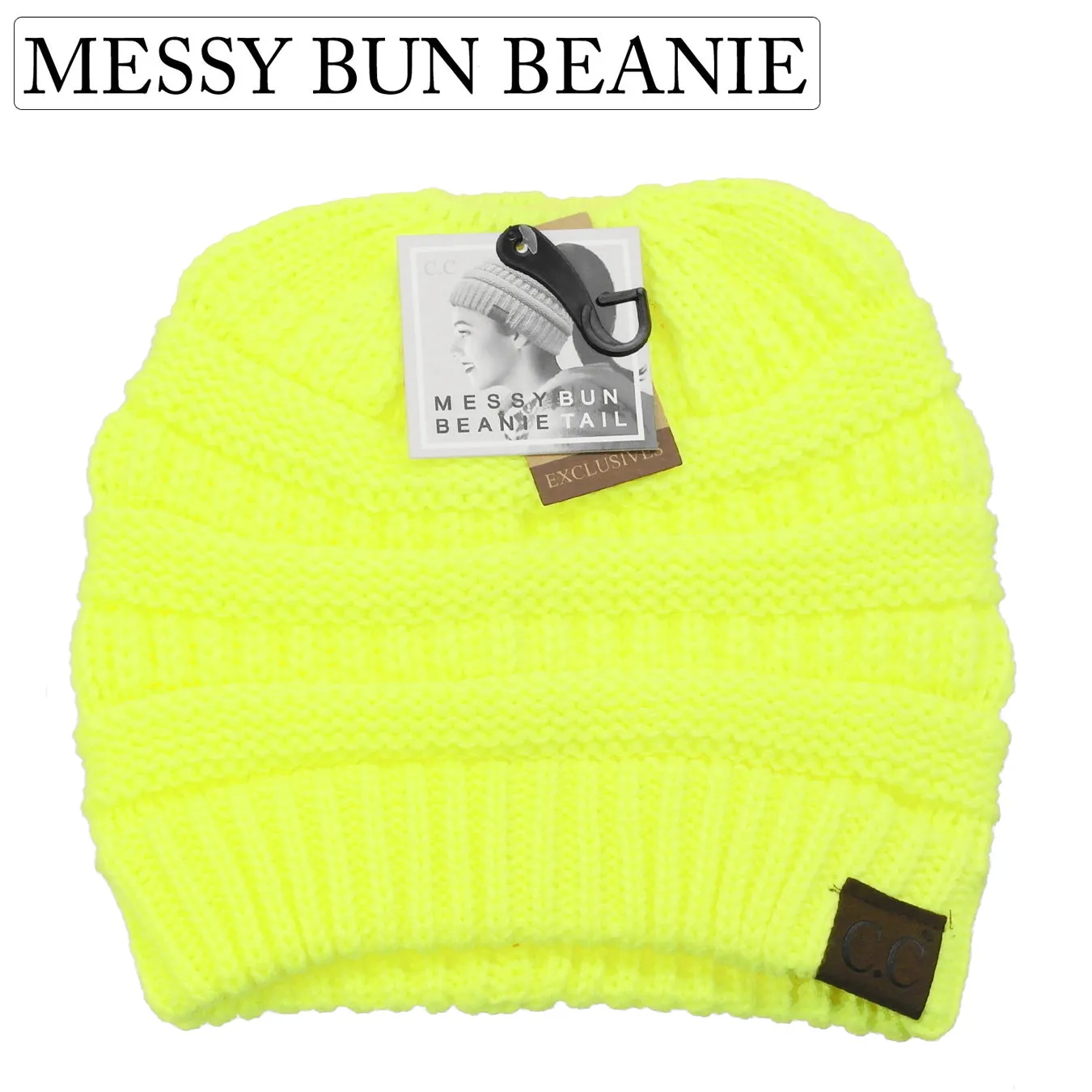 C.C MESSY BUN BEANIE