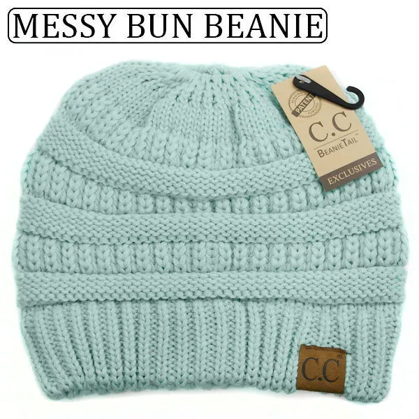 C.C MESSY BUN BEANIE