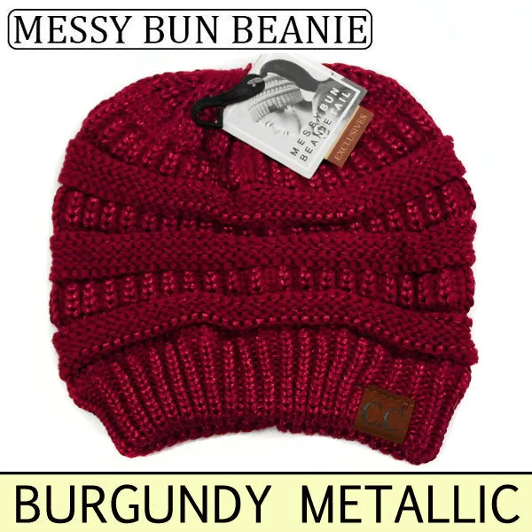 C.C MESSY BUN BEANIE