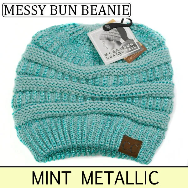 C.C MESSY BUN BEANIE