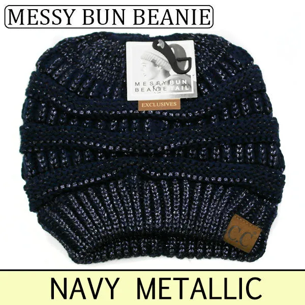 C.C MESSY BUN BEANIE