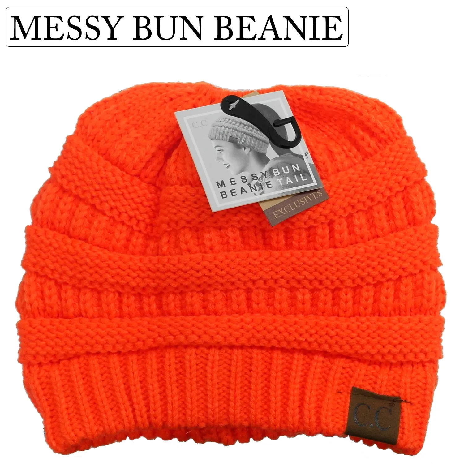 C.C MESSY BUN BEANIE