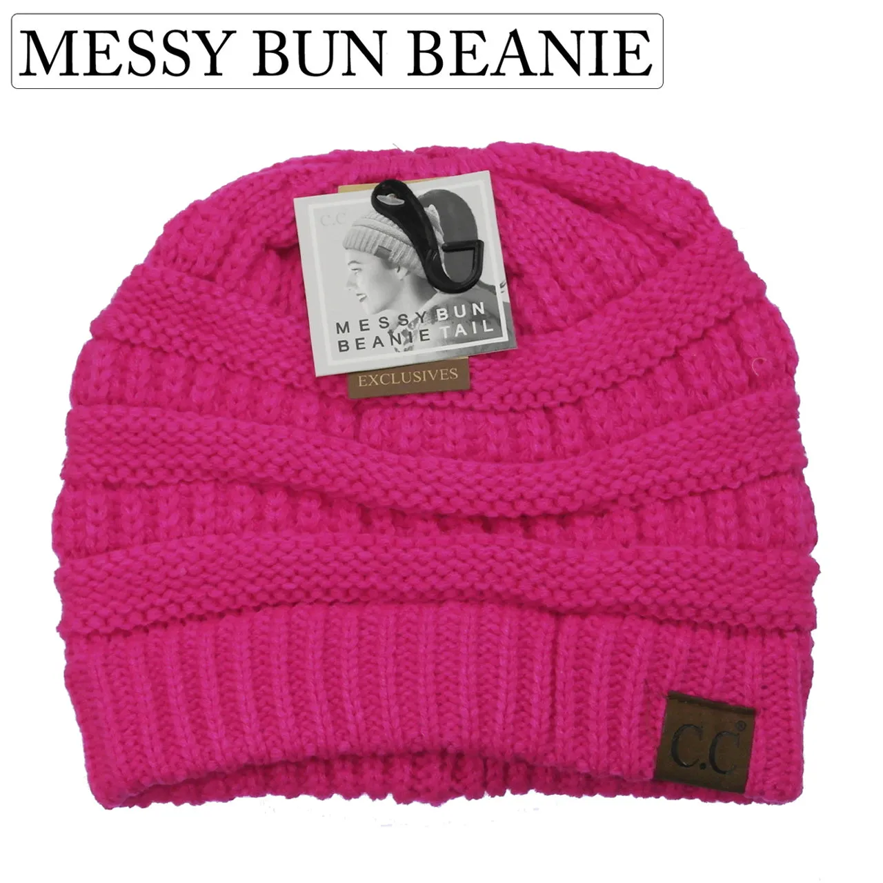 C.C MESSY BUN BEANIE