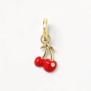 Cherry Charm Pendant in Gold