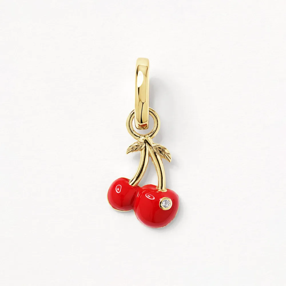 Cherry Charm Pendant in Gold