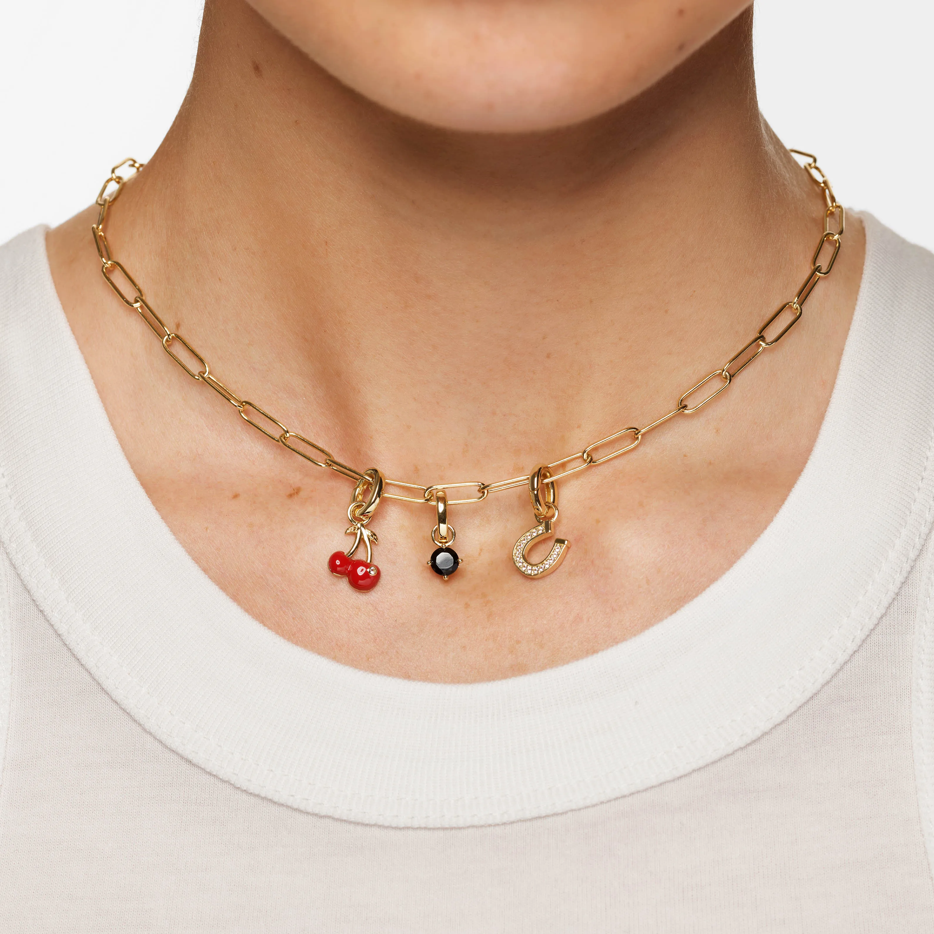 Cherry Charm Pendant in Gold