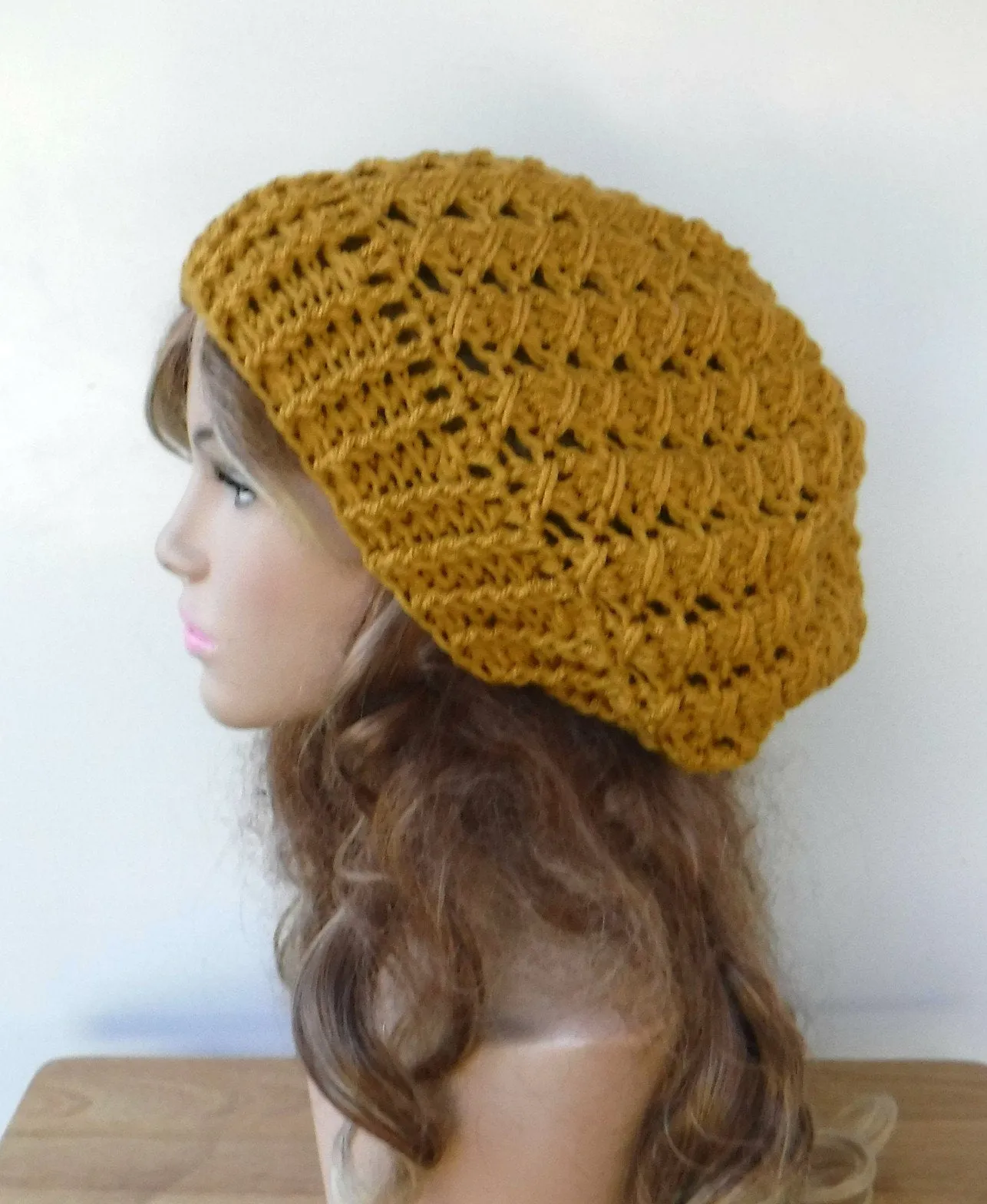 Choose color Handmade Textured Slouchy Beanie, soft woman slouchy hat