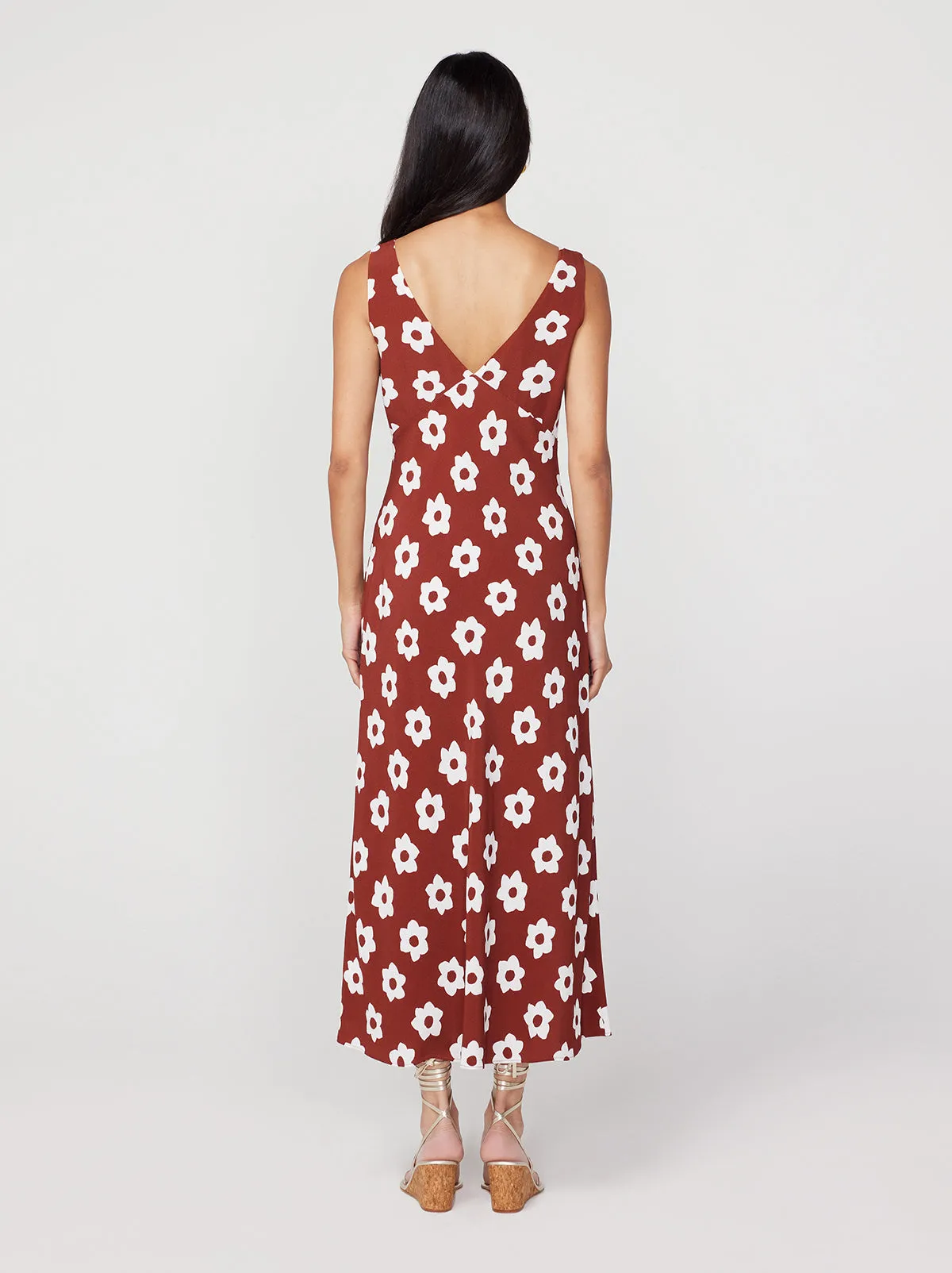 Claire Auburn Tiled Floral Slip Dress