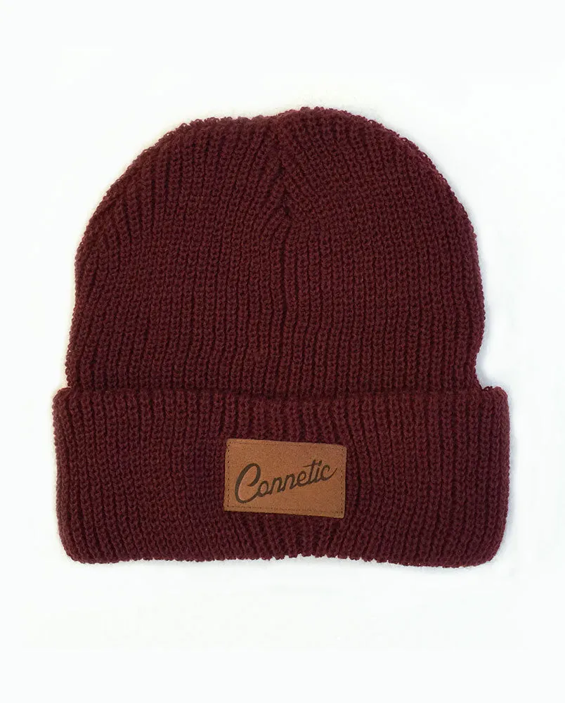 Classic Leather Script Beanie