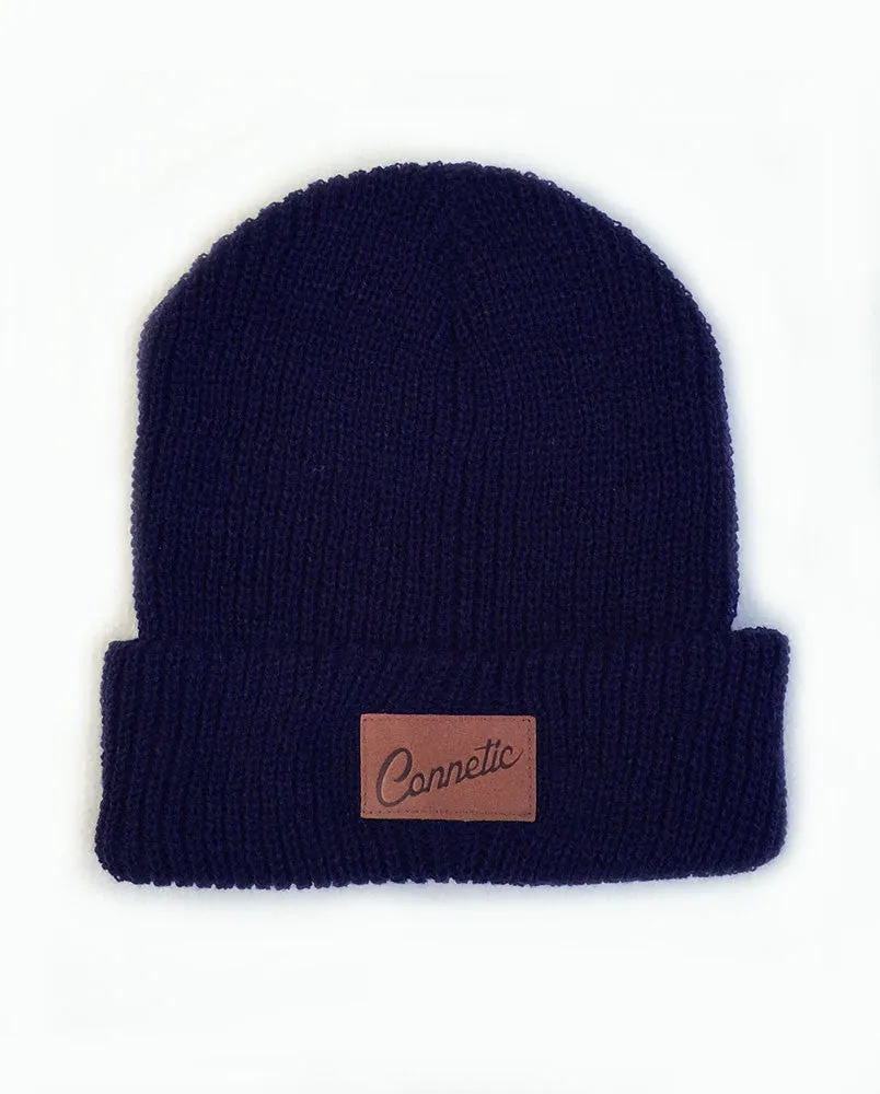 Classic Leather Script Beanie