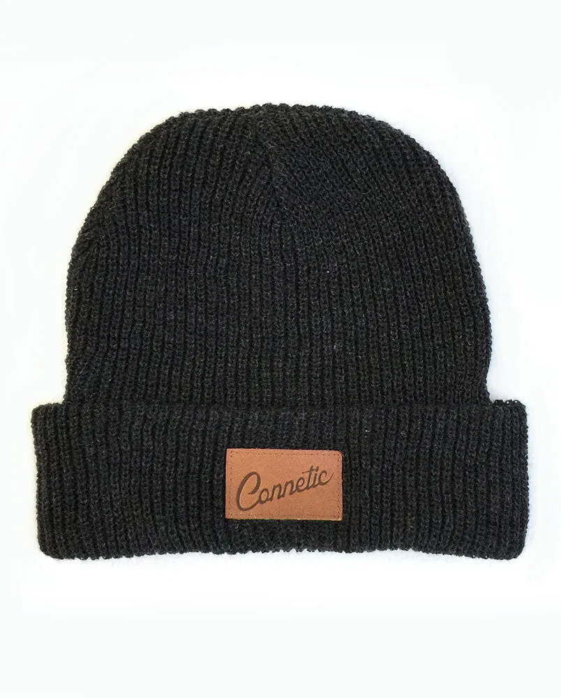 Classic Leather Script Beanie
