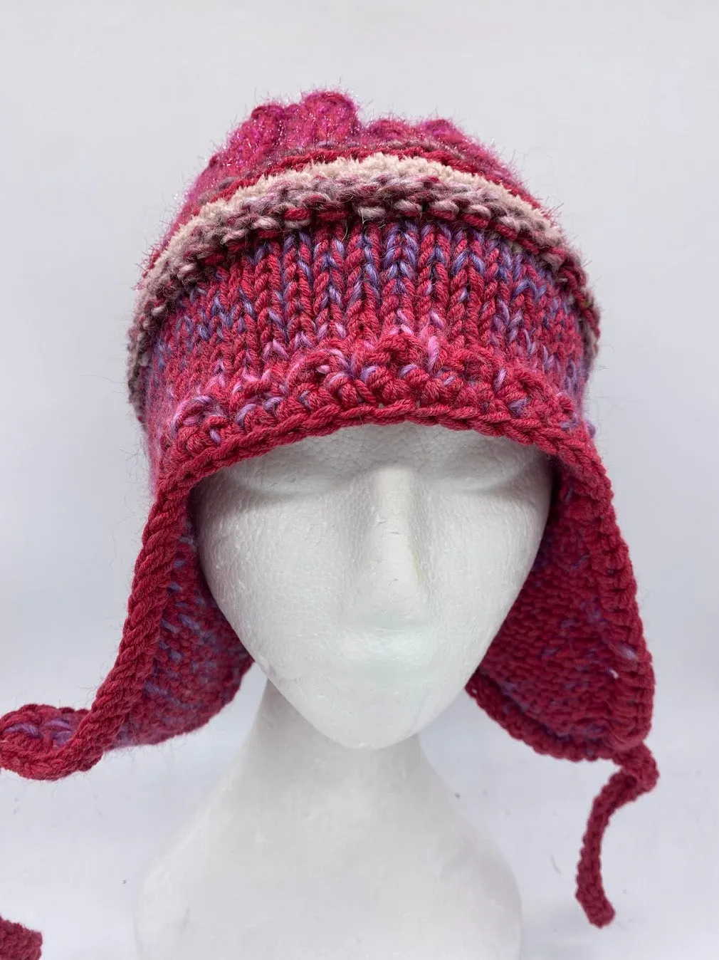 COASTAL BEANIE -Red Raspberry-Medium.