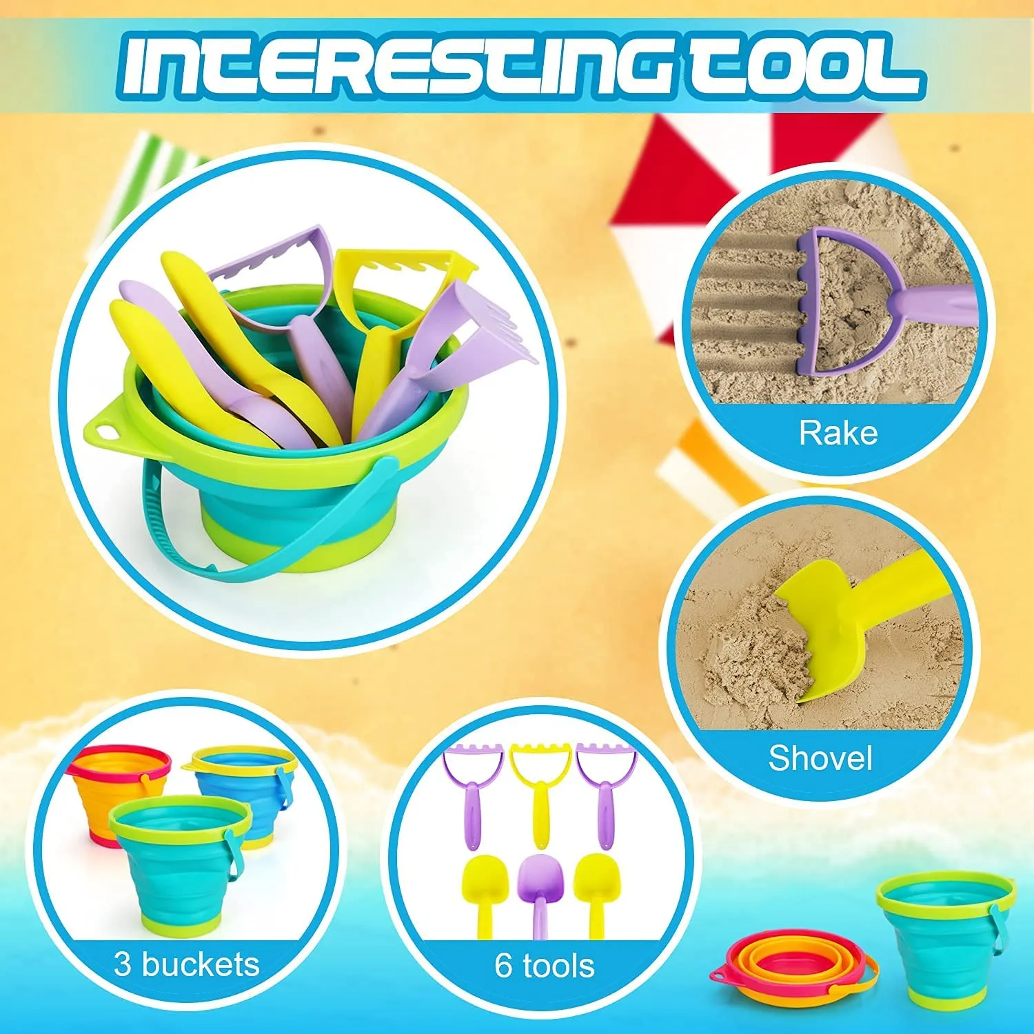 Collapsible Beach Sand Toys for Kids