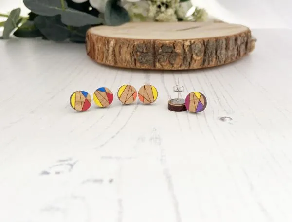Colourful Everyday Geometric Stud Earrings