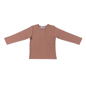 Cotton Rib Henley T Shirt - Crepe