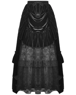 Dark In Love Victoralene Long Gothic Velvet Skirt
