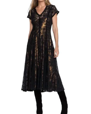 Dina Mesh Midi Dress in Black | Black