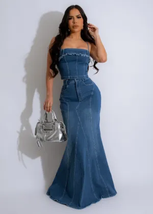 Doll In Skirt Set Dark Denim