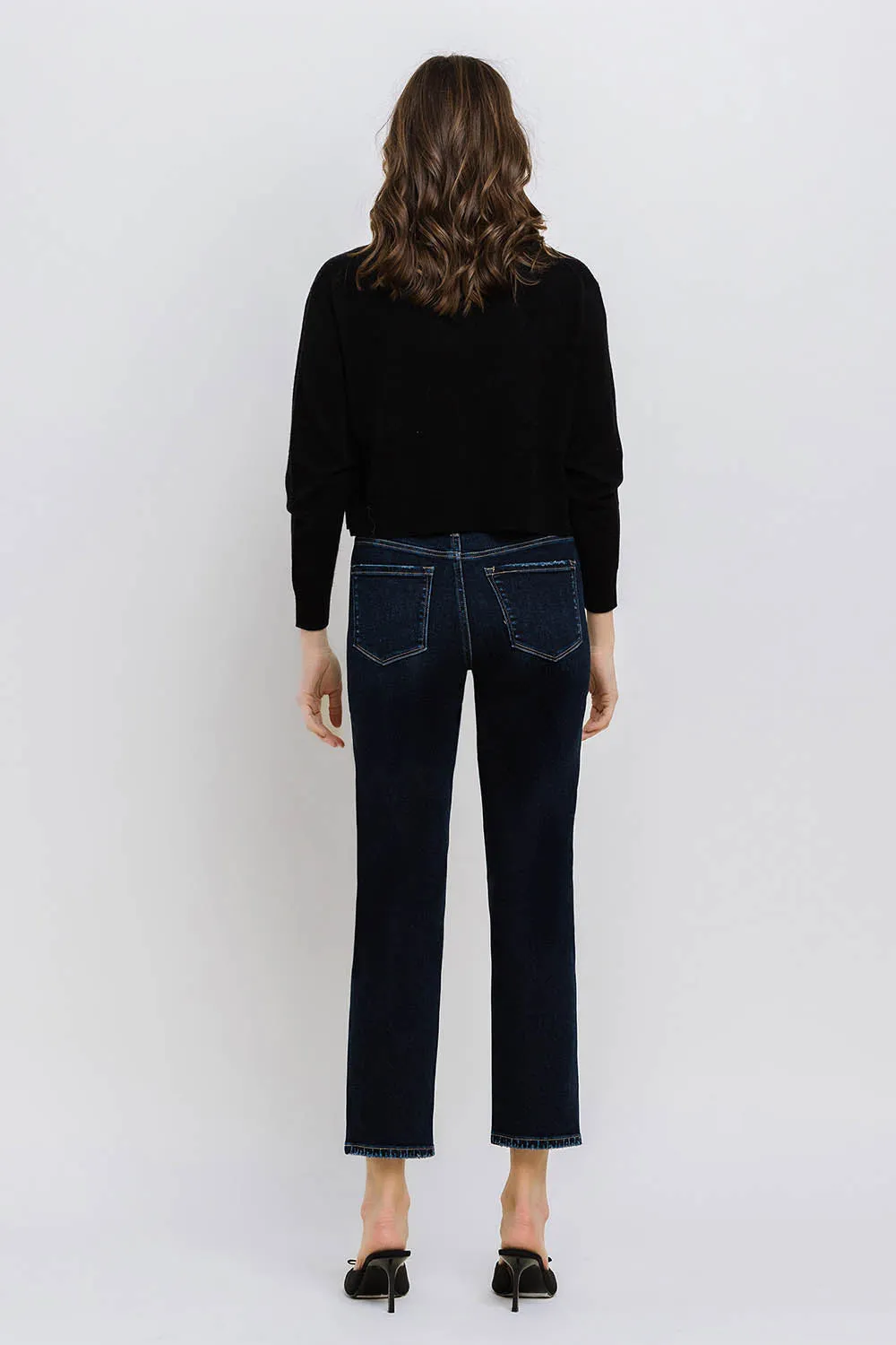 Flying Monkey - High Rise Cropped Straight Jeans - BY4446A