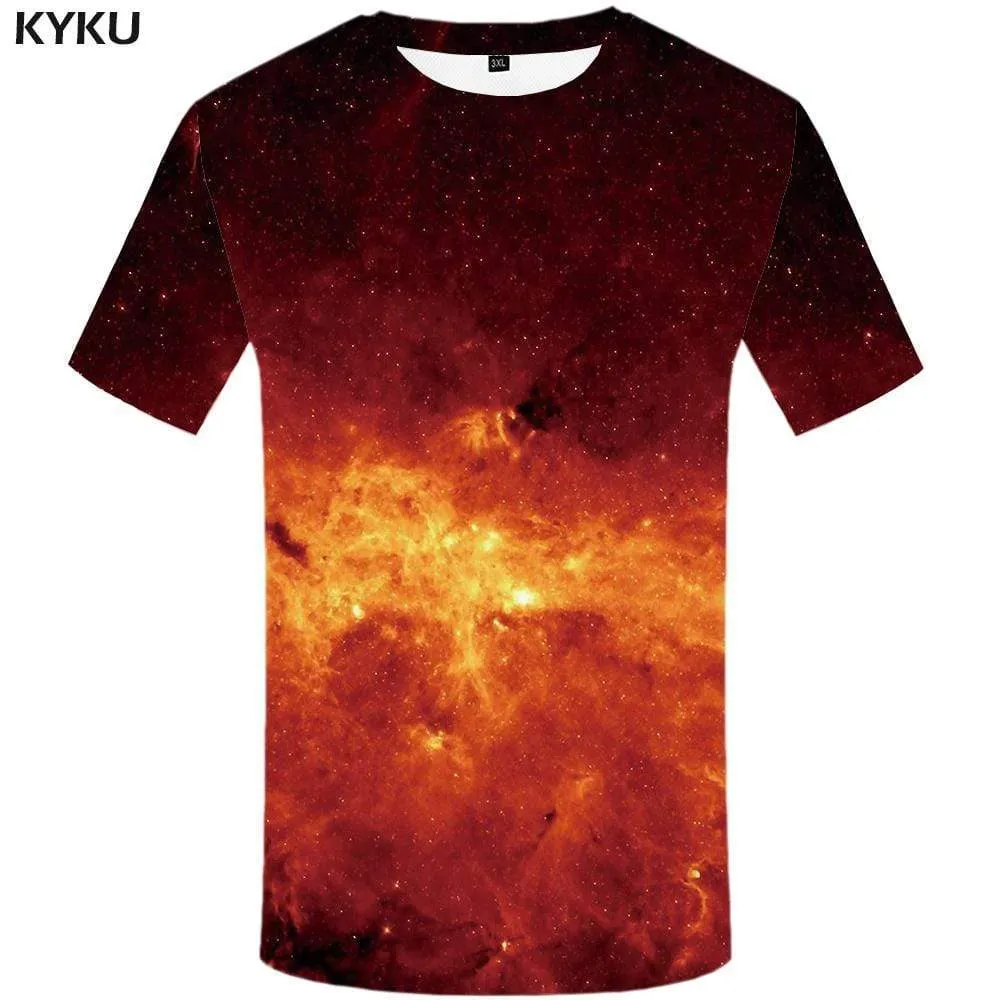 Galaxy T-shirts Men Space Tshirt Anime Blue T-shirt 3d Tree T shirts Funny Harajuku Tshirts Print Mens Fashion Short Sleeve