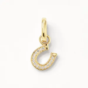 Good Luck Horseshoe Charm Pendant in Gold