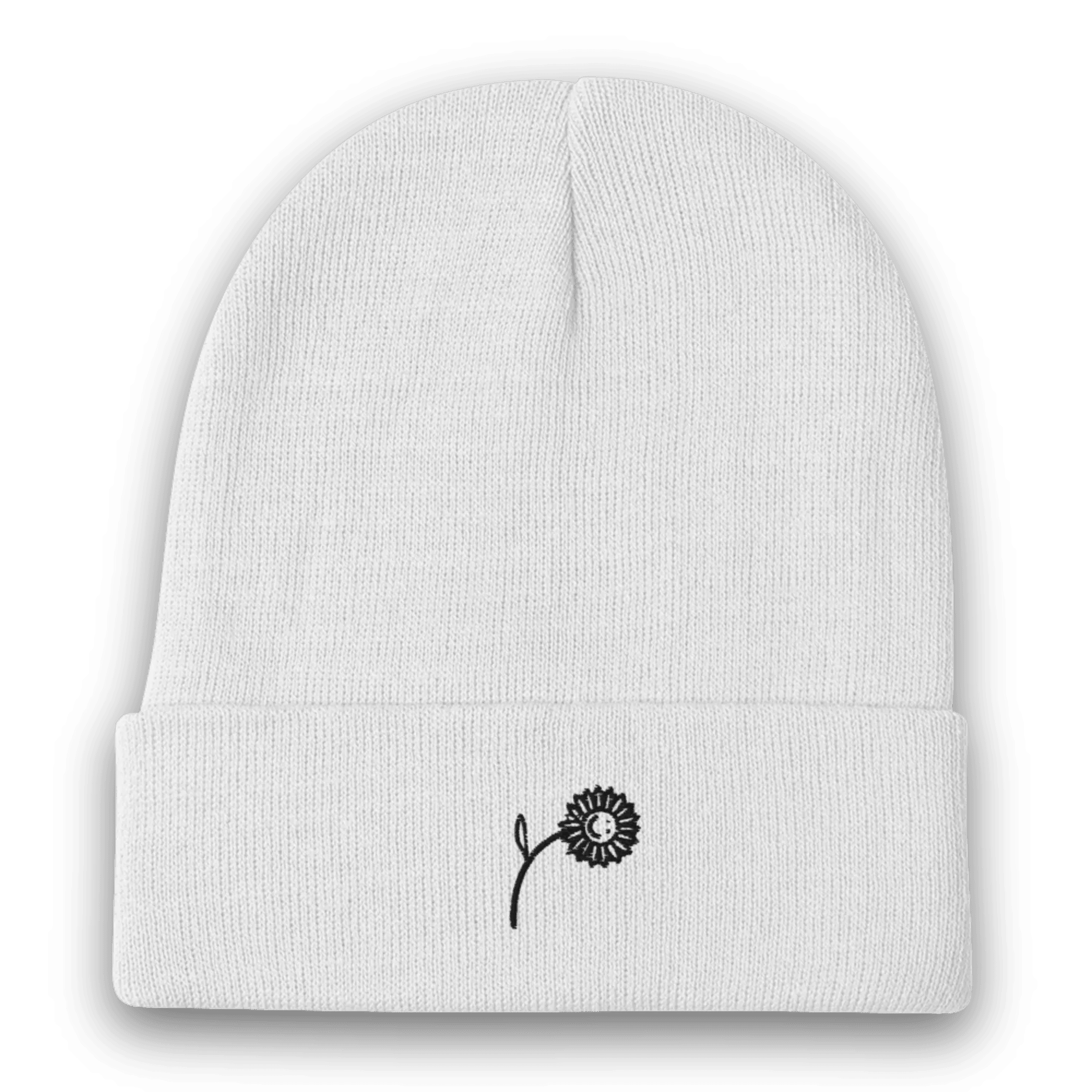 Happy Sunflower Embroidered Beanie