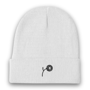 Happy Sunflower Embroidered Beanie