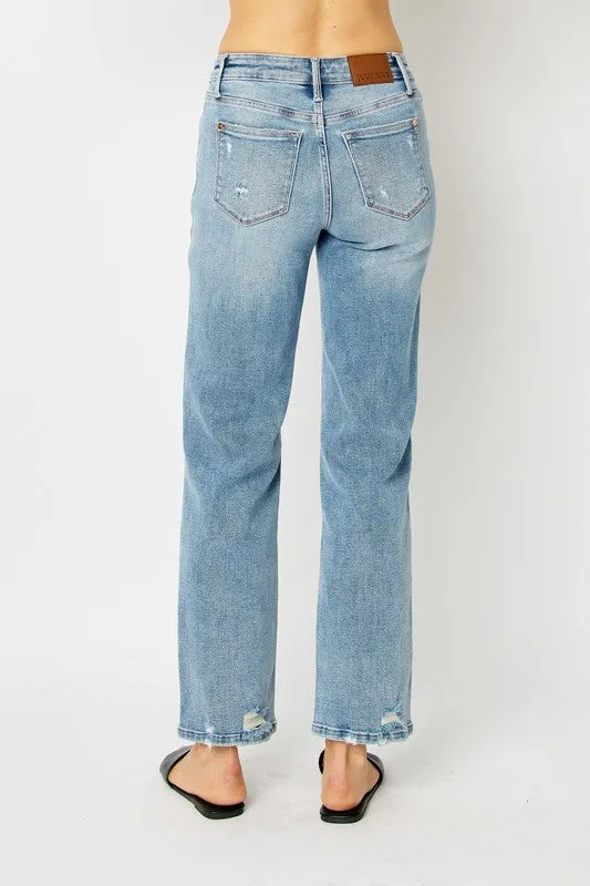 Judy Blue MR Medium Wash Destroy Straight