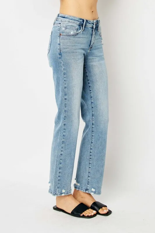 Judy Blue MR Medium Wash Destroy Straight