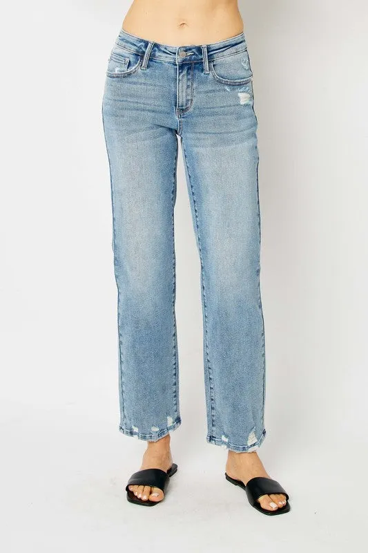 Judy Blue MR Medium Wash Destroy Straight