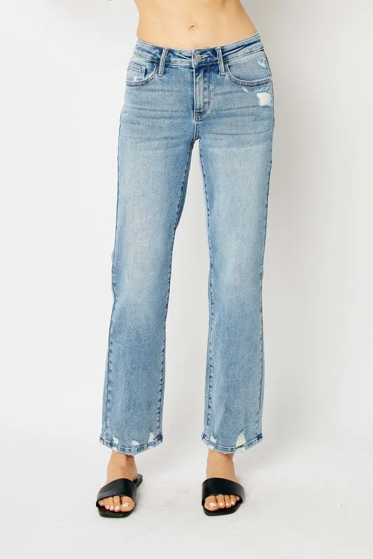 Judy Blue MR Medium Wash Destroy Straight