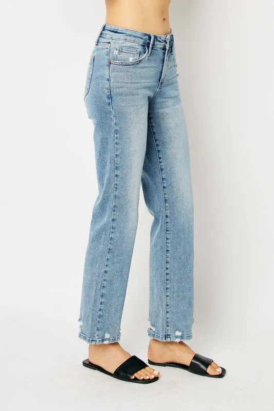 Judy Blue MR Medium Wash Destroy Straight